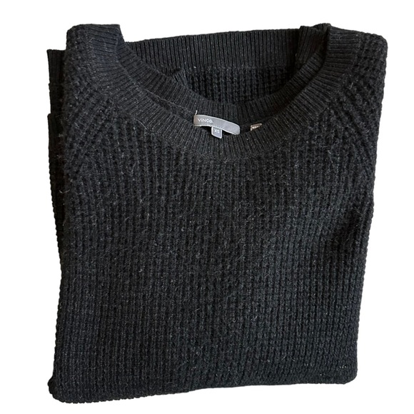 Vince Womens Black Wool Blend Knit Crewneck Long Sleeve Sweater Size XS - Picture 11 of 11